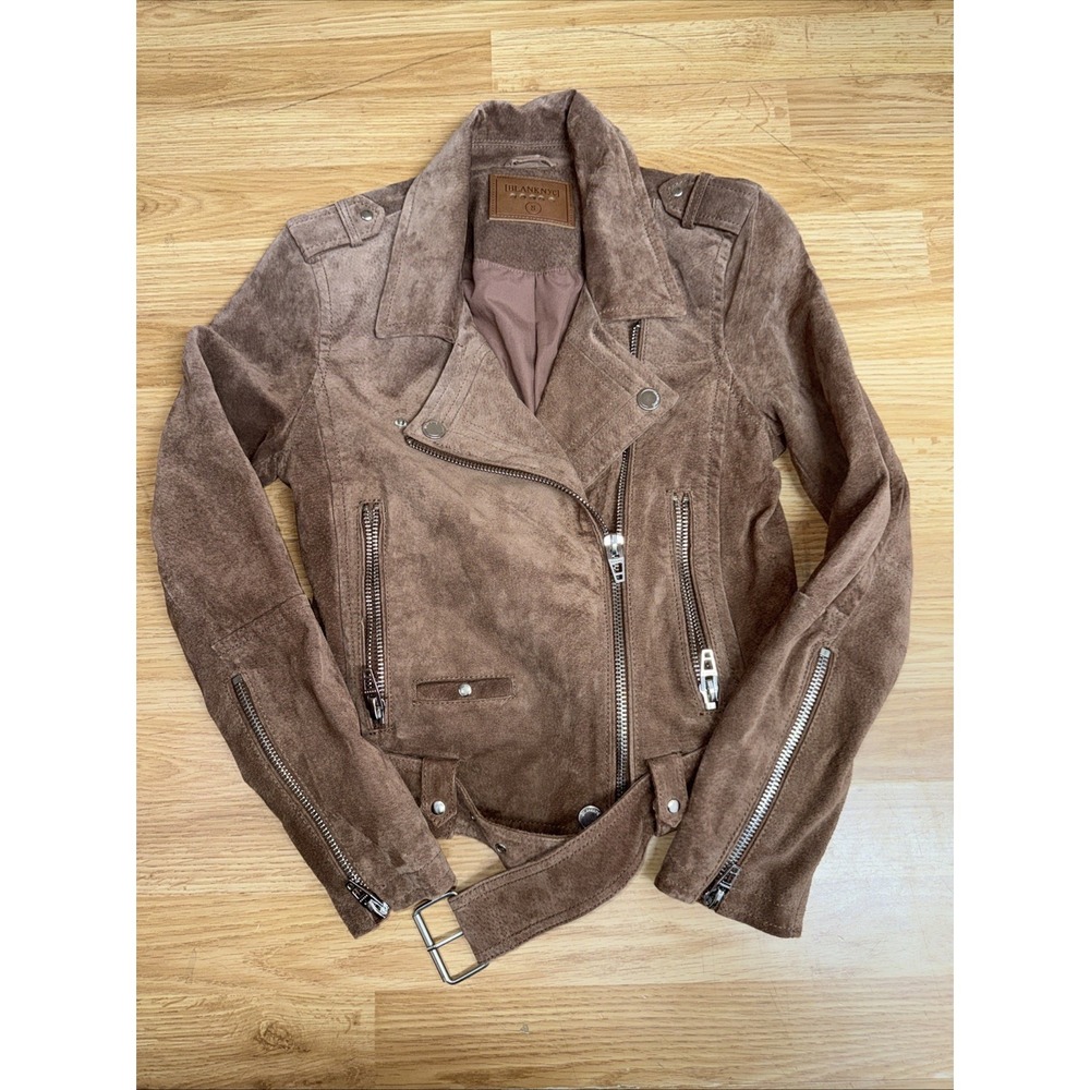 Blank NYC Women Small   Moto Jacket  Suede Leather Coffee Bean NWOT